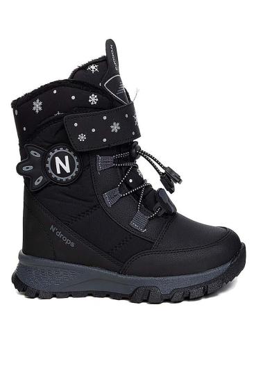 Hkursat Nds Cırtlı Siyah Füme Kız Çocuk Kar Botu Ayakkabı