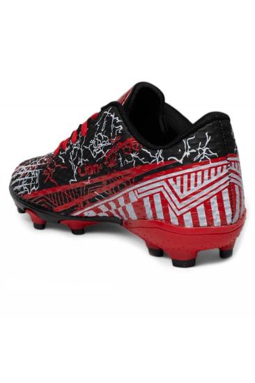 Hkursat Lio Siyah Kırmızı Krampon Erkek Futbol Ayakkabısı
