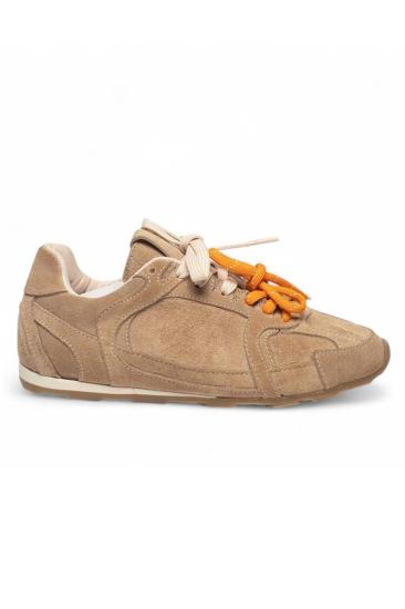 Hkursat Vizon Hakiki Deri Süet Çift Bağcıklı Kadın Spor Ayakkabı