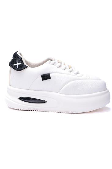 Hkursat Dvm Ekru Siyah Günlük Kadın Sneaker Spor Ayakkabı