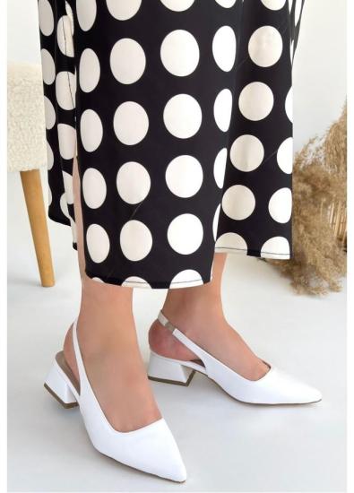 Hkursat Beyaz Cilt Kadın Topuklu Ayakkabı