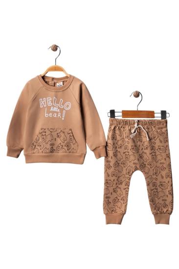 Hkursat Wwc Kahve Ayıcık Cepli Erkek Bebek Takım