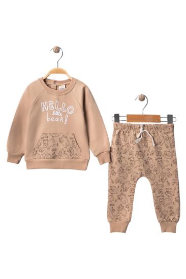Hkursat Wwc Bej Ayıcık Cepli Erkek Bebek Takım