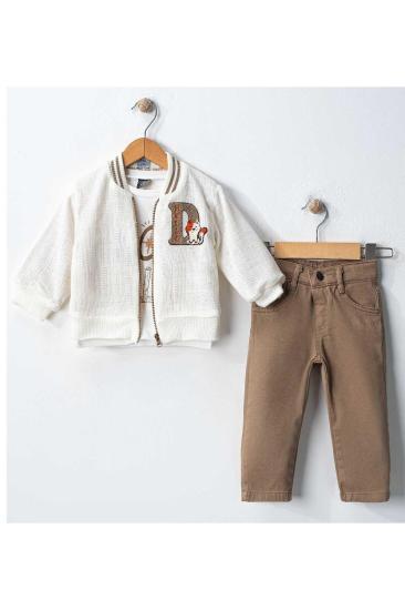 Hkursat Cnz Beyaz Triko Kollej Erkek Bebek Takım