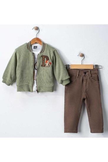 Hkursat Cnz Yeşil Triko Kollej Erkek Bebek Takım