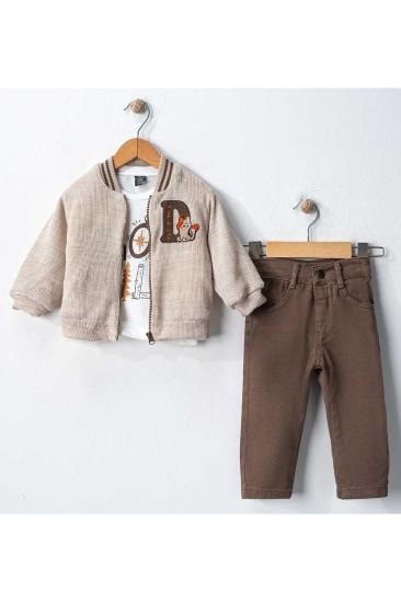 Hkursat Cnz Gri Triko Kollej Erkek Bebek Takım