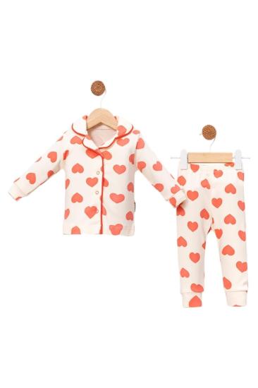 Hkursat Bbc Yavruağzı Lüks Çıtçıtlı Kız Bebe Pijama Takımı