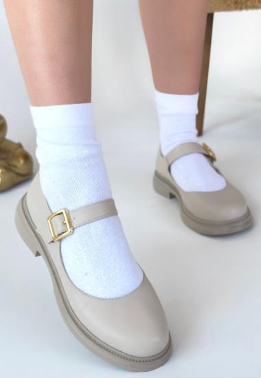 Hkursat Yokox Bej Cilt Oxford Ayakkabı