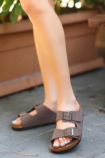 Hkursat Rıno Kahverengi Nubuk Terlik