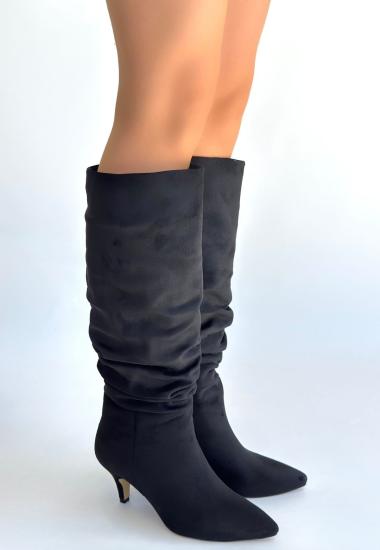 Bluefeet Siyah Süet Kadın Topuklu Çizme