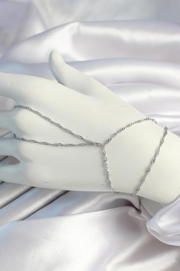 Hkursat Pirinç Gümüş Renk Esnek Burgu Zincirli Şahmeran