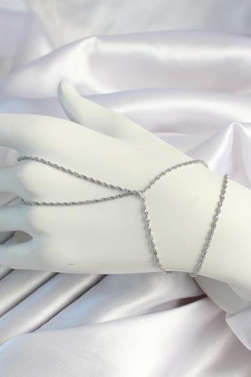 Hkursat Pirinç Gümüş Renk Burgu Zincirli Şahmeran