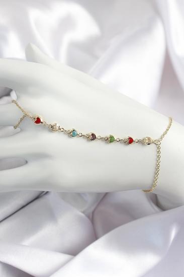 Hkursat Pirinç Renkli Kalpli Zirkon Taşlı Y Model Gold Renk Kadın Şahmeran