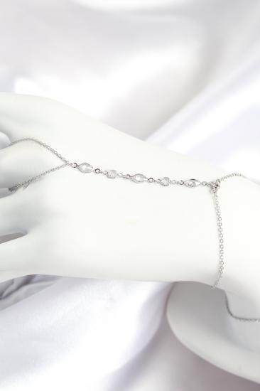 Hkursat Pirinç Zirkon Taşlı Y Model Gümüş Renk Kadın Şahmeran