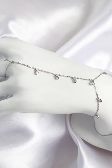 Hkursat Pirinç Zirkon Taşlı Sallantılı Model Gümüş Renk Kadın Şahmeran