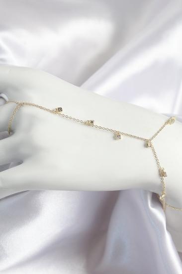 Hkursat Pirinç Zirkon Taşlı Sallantılı Model Gold Renk Kadın Şahmeran