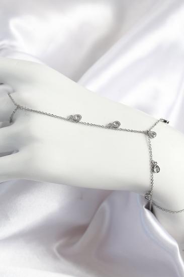 Hkursat Pirinç Zirkon Taşlı Sallantılı Damla Model Gümüş Renk Kadın Şahmeran