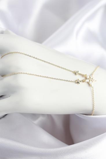 Hkursat Pirinç Zirkon Taşlı Yıldız Model Gold Renk Şahmeran