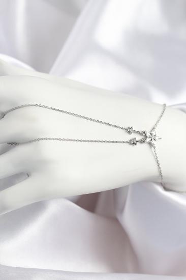 Hkursat Pirinç Zirkon Taşlı Yıldız Model Gümüş Renk Şahmeran