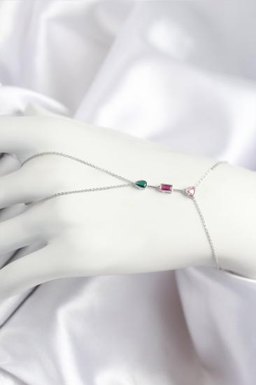 Hkursat Pirinç Renkli Zirkon Taşlı Model Gümüş Renk Şahmeran