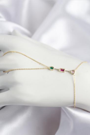 Hkursat Pirinç Renkli Zirkon Taşlı Model Gold Renk Şahmeran