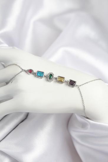 Hkursat Pirinç Renkli Zirkon Taşlı Model Gümüş Renk Şahmeran