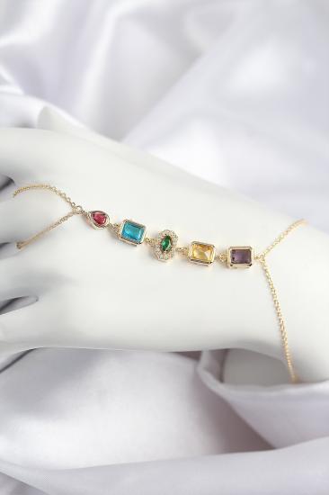Hkursat Pirinç Renkli Zirkon Taşlı Model Gold Renk Şahmeran
