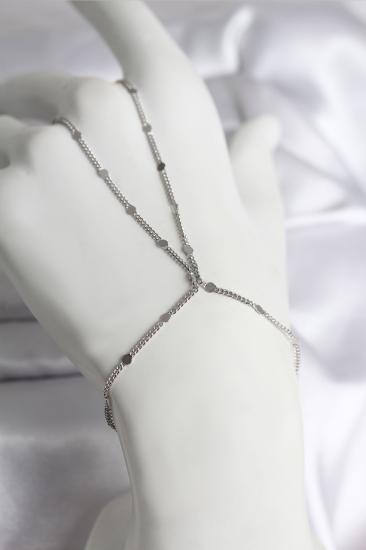 Hkursat 316L Çelik Gümüş Renk Parçalı Ezme Zincir Model Kadın Şahmeran