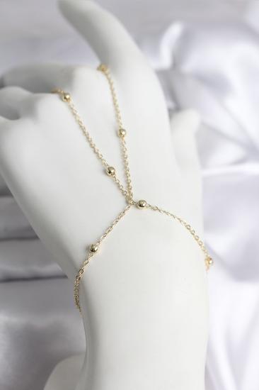 Hkursat 316L Çelik Gold Renk Topçuk Zincir Model Kadın Şahmeran