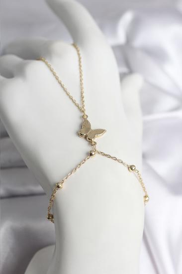 Hkursat 316L Çelik Gold Renk Kelebek Model Kadın Şahmeran