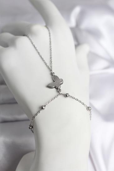 Hkursat 316L Çelik Gümüş Renk Kelebek Model Kadın Şahmeran