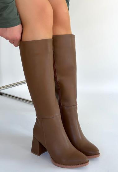 Bluefeet Vizon Cilt Bej Kadın Topuklu Çizme