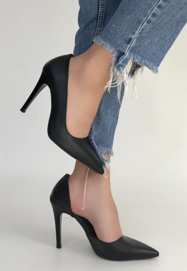 Bluefeet Siyah Cilt Stiletto Ayakkabı