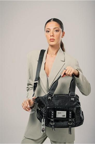 Hkursat Wawin Siyah Cilt Omuz Çantası