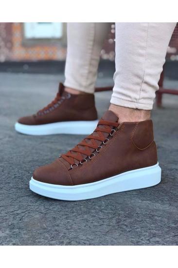Hkursat HK032 Taba Bağcıklı Sneakers Yarım Bilek Bot