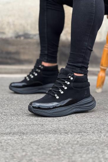 Hkursat HK035 Kömür Rugan Yüksek Taban Yarım Bilek Bot