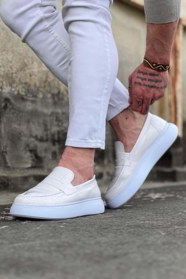 Hkursat HK161 Beyaz Rugan Erkek Casual Ayakkabı