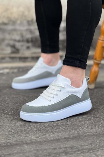 Hkursat HK162 Beyaz Gri Ortopedik Taban Erkek Casual Ayakkabı