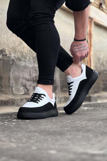 Hkursat HK162 Siyah Beyaz Ortopedik Taban Erkek Casual Ayakkabı