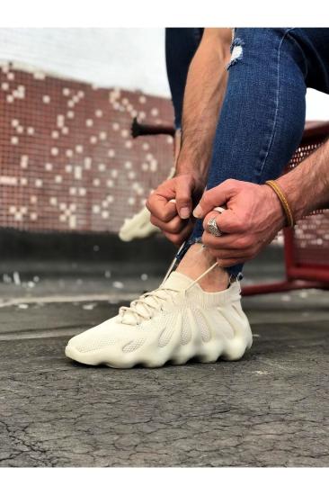 Hkursat HK300 Bej Triko Sargı Taban Casual Erkek Ayakkabı