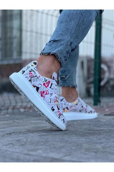 Hkursat HK501 Dergi Desenli Boyalı Erkek Casual Ayakkabı