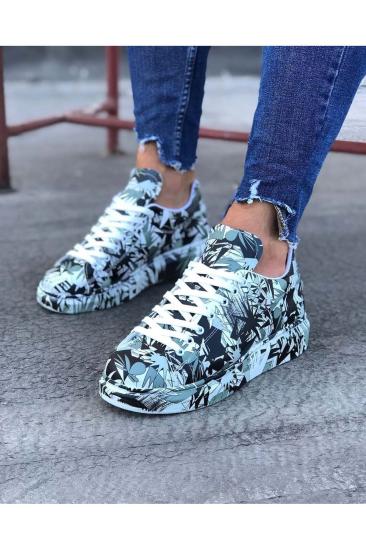 Hkursat HK501 Siyah Beyaz Boyalı Erkek Casual Ayakkabı