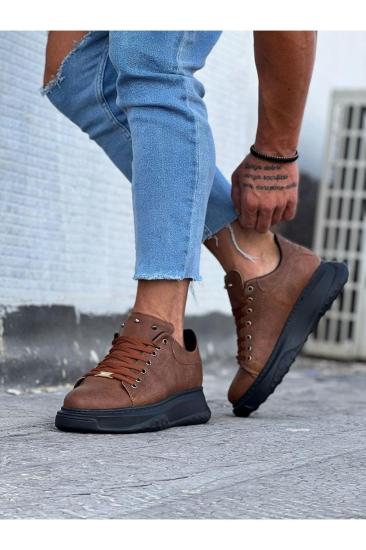 Hkursat HK501 Taba Siyah Erkek Yüksek Taban Ayakkabı