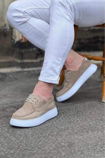 Hkursat HK508 Bej Süet Ortopedik Taban Erkek Casual Ayakkabı