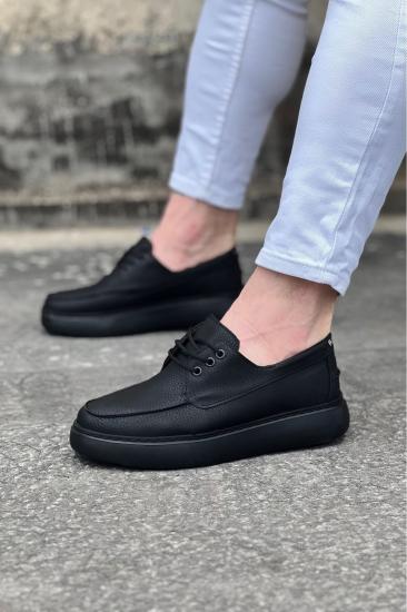 Hkursat HK508 Kömür Cilt Ortopedik Taban Erkek Casual Ayakkabı