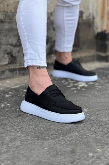 Hkursat HK508 Siyah Cilt Ortopedik Taban Erkek Casual Ayakkabı