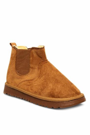 Bluefeet Taba Lastikli İçi Tüylü Siyah Süet Yarım Bot NSB519