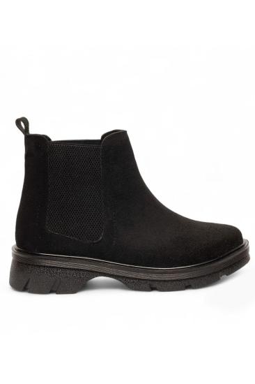 Bluefeet Siyah Lastikli Süet Kadın Bot & Bootie NSB945