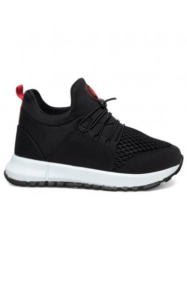 Bluefeet Glc Siyah Kırmızı Erkek Fileli Sneaker Spor Ayakkabı