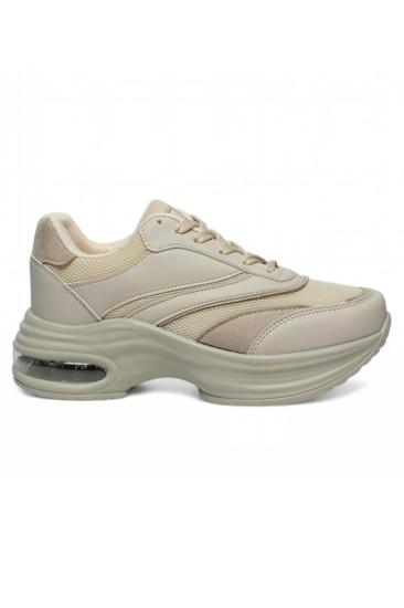 Bluefeet Drk Bej Fileli Kadın Sneaker Spor Ayakkabı